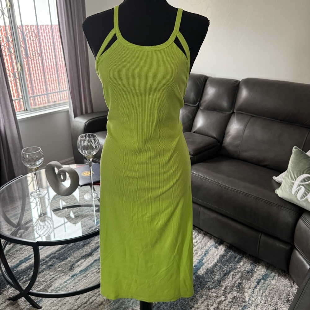 New Look Green Halter Sheath Midi Dress